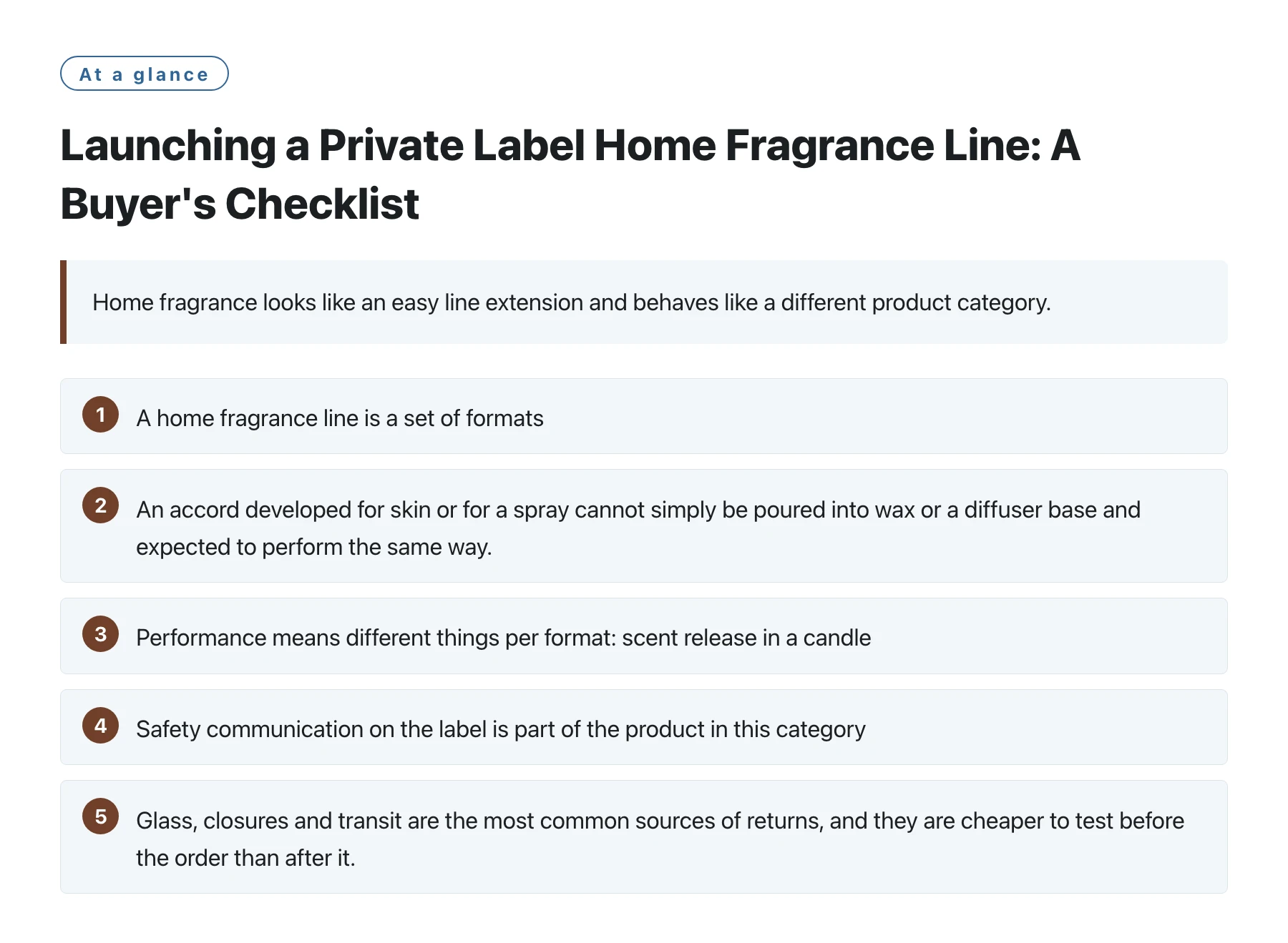Launching a Private Label Home Fragrance Line: A Buyer's Checklist——全文要点速览